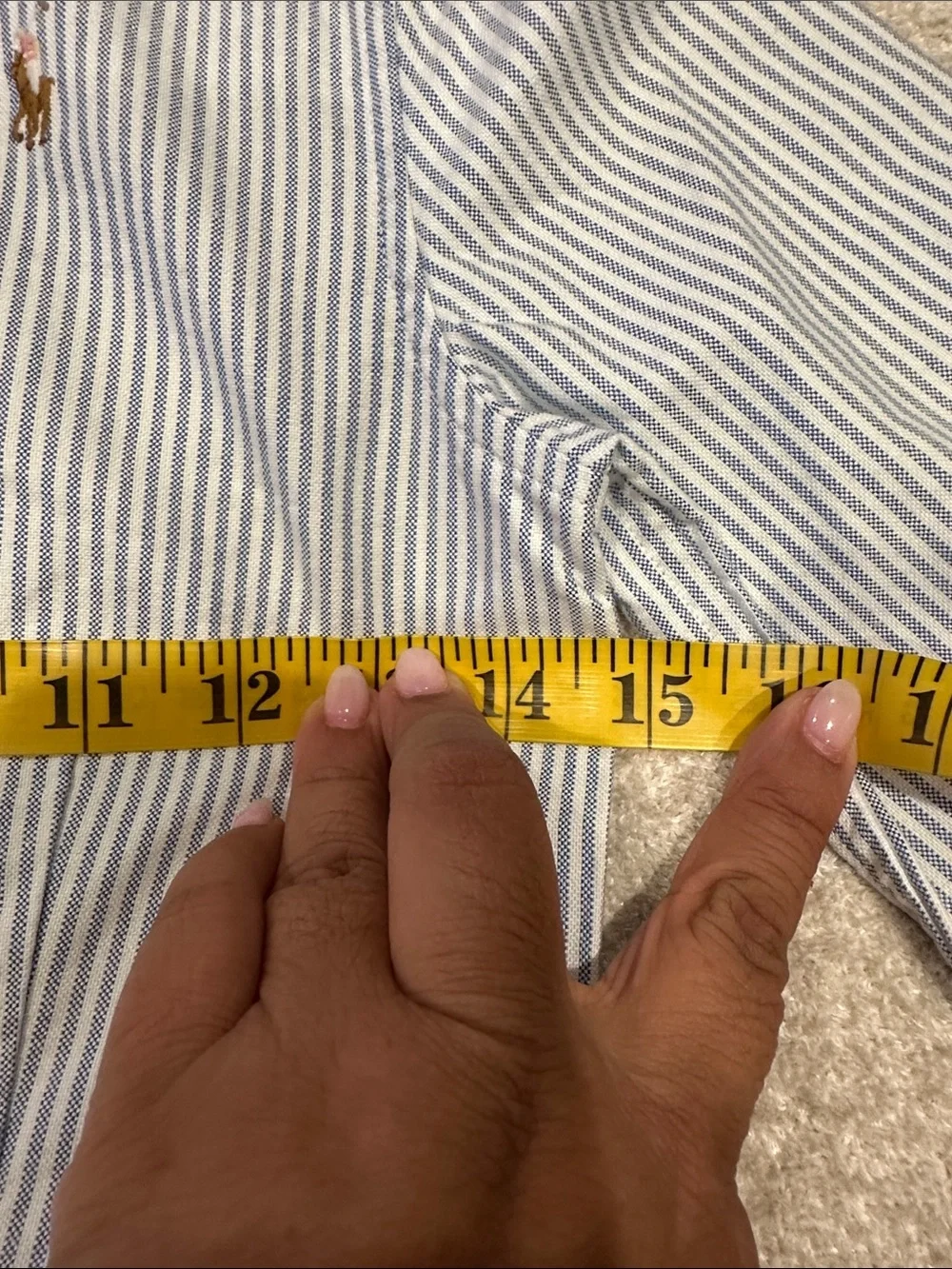 Ralph Lauren Light Blue & White Striped Button-Down Dress